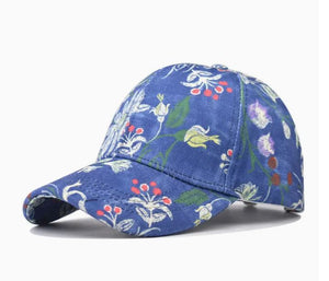 Flowers Denim Baseball Cap Hat