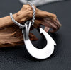 Celtic Fish Hook Large Necklace Pendant Stainless Steel