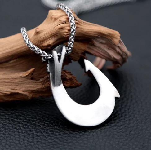 celtic fish hook Celtic Fish Hook Large Necklace Pendant Stainless Steel – BKB Custom Gifts