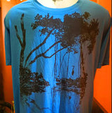 Heron Mangroves Sapphire Blue Ladies T-Shirt