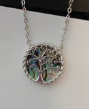 Tree of Life Abalone Sterling Silver Small Necklace