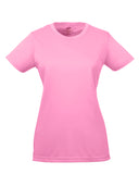 Blame Drink Package Flamingo Pink Curve Neck Ladies T-Shirt