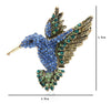 Hummingbird Blue Rhinestone Brooch Bird