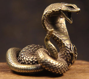 Cobra Snake Brass Figurine