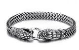 Snake Double Head Clasp Chain Bracelet Stainless Steel