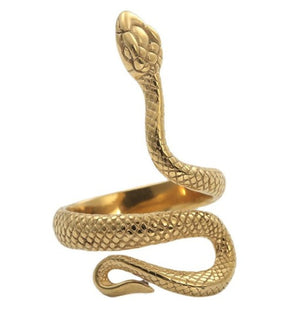 Snake Ring Textured goldtone Stainless Steel