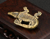 Alligator Brass  Figurine Laying Down