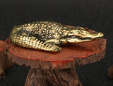 Alligator Brass  Figurine Laying Down
