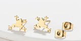 Frog Small Earrings Stainless Steel Post Studs