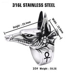 Anubis Head Viking Ring Heavy Stainless Steel