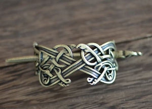 Viking Celtic Hair Barrette Bronzetone