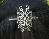 Viking Celtic Knot Hair Barrette Bronzetone