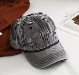 Distressed Blue Denim Baseball Cap