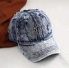 Distressed Blue Denim Baseball Cap