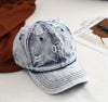 Distressed Blue Denim Baseball Cap