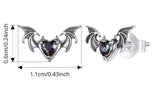 Bat Wings Rainbow CZ Sterling Silver