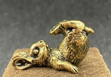 Brass Bunny Rabbit Kicking Back