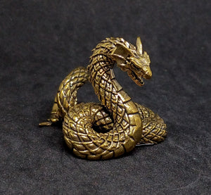 Dragon Coiled Brass Figurines