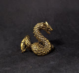Dragon Coiled Brass Figurines