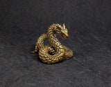 Dragon Coiled Brass Figurines