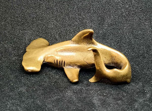 Hammerhead Shark Brass Figurine