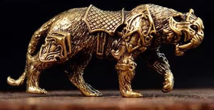 Saber-Toothed Tiger Brass Figurine