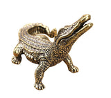 Alligator Large Looking Up Brass Figurine