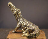 Alligator Large Looking Up Brass Figurine