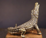 Alligator Large Looking Up Brass Figurine