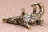 Alligator Large Looking Up Brass Figurine