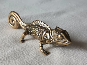 Chameleon Brass Figurine Lizard