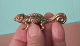 Chameleon Brass Figurine Lizard