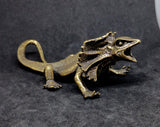 Lizard Frilled Large Brass Figurine