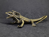 Lizard Frilled Large Brass Figurine