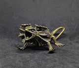 Lizard Frilled Large Brass Figurine