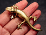 Gecko Lizard small copper/metal