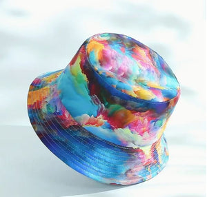 Hat Gorgeous 1 Deep Color Swirls Teal Bucket