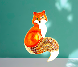 Fox Sweet Enamel Rhinestone Brooch Pin