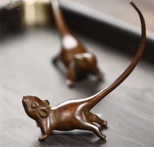 Mouse Cute Copper/Bronze Figure Ring Holder Tail