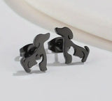 Dog w Cat small Earrings stainless steel