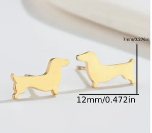 Dachshund small Earrings stainless steel