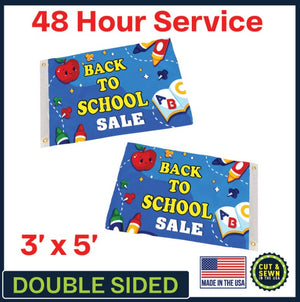 Flag 3' X 5' Full Color Double Sided Custom Printed 48 HR