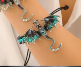 Dragon Winged Blue Enamel on Para Cord Bracelet