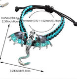 Dragon Winged Blue Enamel on Para Cord Bracelet