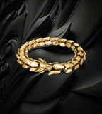 Dragon 45 Wolf Goldtone Bracelet Heavy Link Stainless Steel