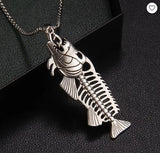Fish Bones Skeleton Necklace Stainless Steel