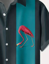Flamingo Mid Century Style Blue/Black Button Up Shirt