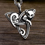 Cat in Nordic Triangle Necklace Stainless Steel