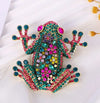 Frog Tree Colorful Rhinestones Large Brooch
