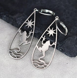 Frog Teardrop Earrings Stainless Steel
